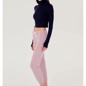 Splits59 Jackson Rib Cropped Turtleneck- Black NWT